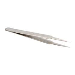 Value Collection - 4-11/32" OAL 4-SA Dumont-Style Swiss Pattern Tweezers - Indented Shanks with Beveled Edges, Extra-Honed Points - All Tool & Supply