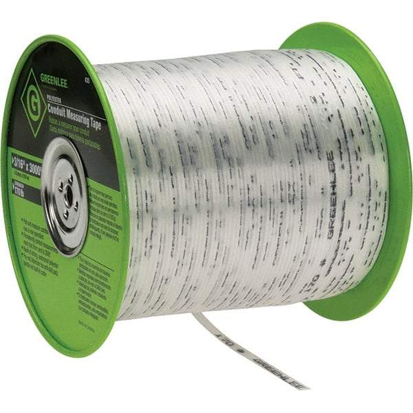 Greenlee - 3,000 Ft. Long, Polyester Measuring Tape - 3/16 Inch Diameter, 170 Lb. Breaking Strength - All Tool & Supply