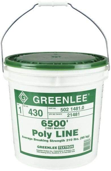 Greenlee - 6,500 Ft. Long, Polyline Rope - 210 Lb. Breaking Strength - All Tool & Supply