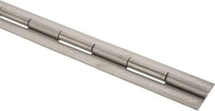 Made in USA - 48" Long x 2" Wide, 2" Knuckle, Stainless Steel Continuous Hinge - 1/4" Pin Diam, 0.12" Thick without Holes - All Tool & Supply