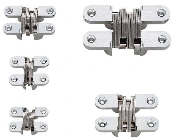 Sugatsune - 2-3/4" Long x 1-43/64" Wide 304/303 Zinc Alloy/Stainless Concealed Commercial Hinge - Exact Industrial Supply