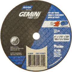 4 × 1/16 × 3/8″ Gemini Free Cut Small Diameter Cut-Off Wheel >3″ A 36 T Type 01/41 - All Tool & Supply