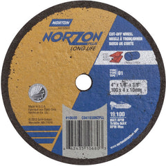 4″ × 1/8″ × 3/8″ NorZon Plus Small Diameter Cut-Off Wheel Type 01 Straight Aluminum Oxide - All Tool & Supply