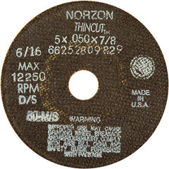 5″ × 1/2″ × 7/8″ NorZon Plus Right Angle Cut-Off Wheel Type 01 Straight 36 Grit - All Tool & Supply