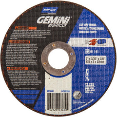 5″ × 0.090″ × 7/8″ Gemini Right Angle Cut-Off Wheel Type 01 Straight Aluminum Oxide - All Tool & Supply