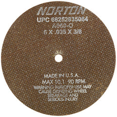 6″ × 0.035″ × 3/8″ Toolroom Cut-Off Wheel Type 01 Straight Aluminum Oxide - All Tool & Supply