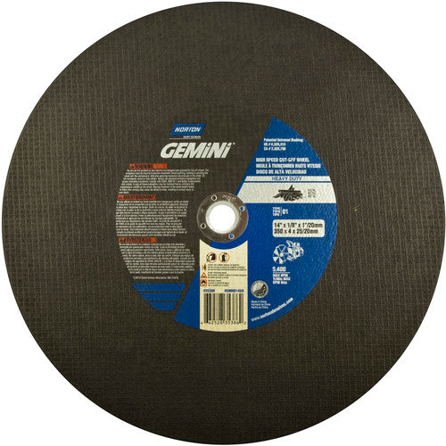 14″ × 1/8″ × 1″ Metal High Speed Cut-Off Wheel Type 01 Straight Aluminum Oxide - All Tool & Supply