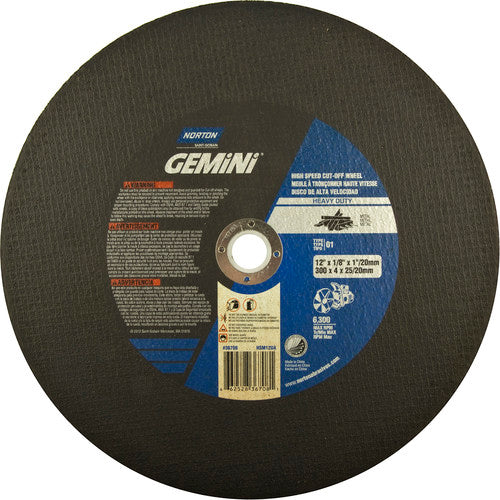 12″ × 1/8″ × 1″ Metal HD High Speed Cut-Off Wheel Type 01 Straight 24 Grit Aluminum Oxide - All Tool & Supply