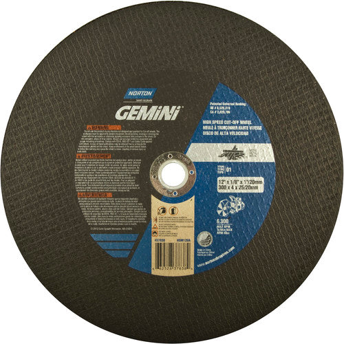 12″ × 1/8″ × 1″ Metal High Speed Cut-Off Wheel Type 01 Straight Aluminum Oxide - All Tool & Supply