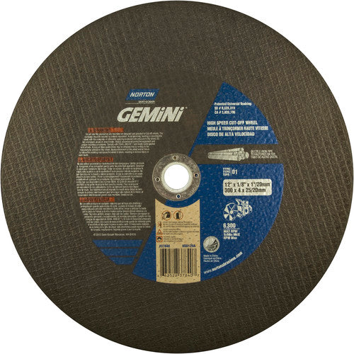 12″ × 1/8″ × 1″ Ductile High Speed Cut-Off Wheel Type 01 Straight 24 Grit Silicon Carbide - All Tool & Supply