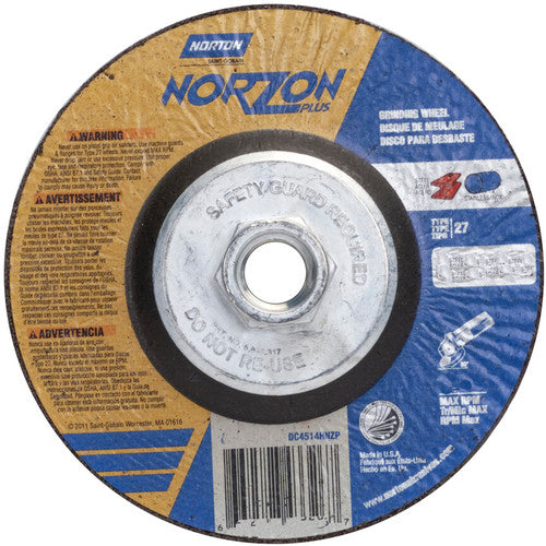 ‎6″ × 1/8″ × 5/8″-11 NorZon Plus Non-Woven Depressed Center Wheel Type 27 24 Grit - All Tool & Supply