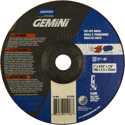 7″ × 3/32″ × 7/8″ Gemini Non-Woven Depressed Center Wheel Type 27 24 Grit - All Tool & Supply