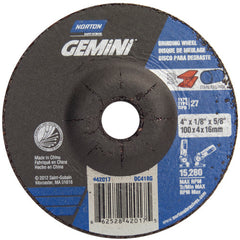 4 × 1/8 × 5/8″ Gemini Long Life Grinding Wheel A 24 T BDA3 Type 27 - All Tool & Supply