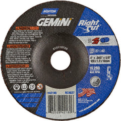 4″ × 0.045″ × 5/8″ Gemini Non-Woven Depressed Center Wheel Type 27 24 Grit Aluminum Oxide - All Tool & Supply