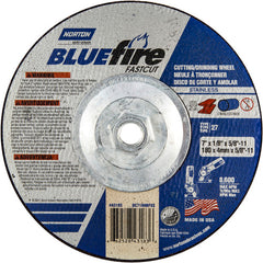 7″ × 1/8″ × 5/8″ BlueFire Non-Woven Depressed Center Wheel Type 27 Zirconia Alumina / Aluminum Oxide - All Tool & Supply