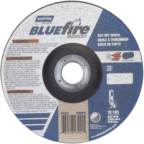 6 × 1/16 × 7/8″ BlueFire RightCut Cutting Wheel A 36 Q Type 27/42 - All Tool & Supply