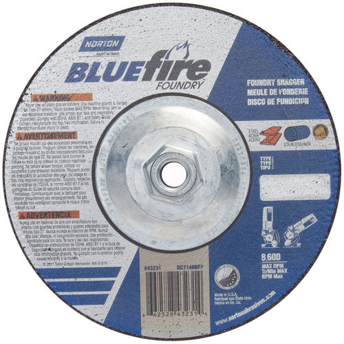 7″ × 1/4″ × 5/8″ BlueFire Non-Woven Depressed Center Wheel Type 27 Zirconia Alumina / Aluminum Oxide - All Tool & Supply