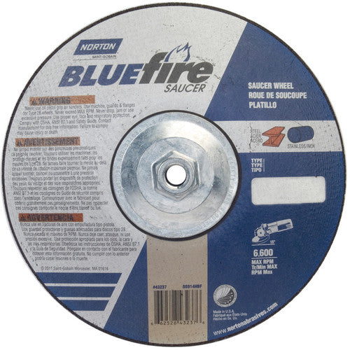 9″ × 1/4″ × 5/8″ BlueFire Non-Woven Depressed Center Wheel Type 28 Saucer - All Tool & Supply