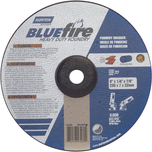 9″ × 1/4″ × 7/8″ BlueFire Non-Woven Depressed Center Wheel Type 27 Zirconia Alumina / Aluminum Oxide - All Tool & Supply