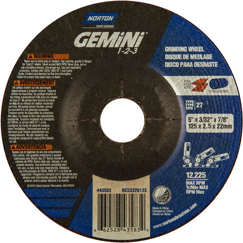 5″ × 20.0″ × 22.23 ″ Gemini Non-Woven Depressed Center Wheel Type 27 46 Grit - All Tool & Supply