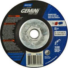 ‎4-1/2 × 1/4 × 5/8 - 11″ Gemini Fast Cut Grinding Wheel A 24 N BDA Type 27 - All Tool & Supply