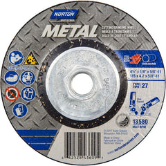 ‎4-1/2″ × 4.2″ × 16-11″ Norton Metal Non-Woven Depressed Center Wheel Type 27 24 Grit - All Tool & Supply