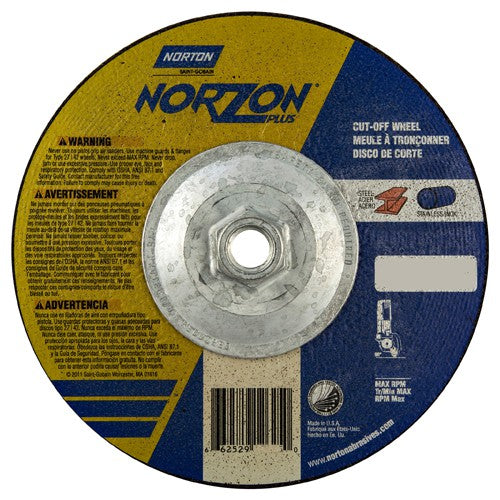 ‎7″ × 1/8″ × 5/8″-11 NorZon Plus Non-Woven Depressed Center Wheel Type 27 - All Tool & Supply