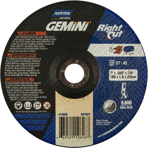 7″ × 0.060″ × 7/8″ Gemini Non-Woven Depressed Center Wheel Type 27 - All Tool & Supply