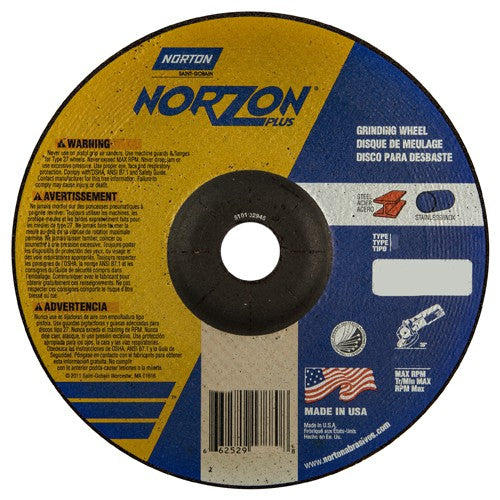 7″ × 1/4″ × 7/8″ NorZon Plus Non-Woven Depressed Center Wheel Type 27 - All Tool & Supply