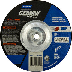 ‎7 × 1/4 × 5/8 - 11″ Gemini Fast Cut Grinding Wheel A 24 N Type 27 - All Tool & Supply