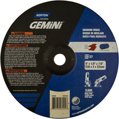 9″ × 1/8″ × 7/8″ Gemini Non-Woven Depressed Center Wheel Type 27 24 Grit Aluminum Oxide - All Tool & Supply