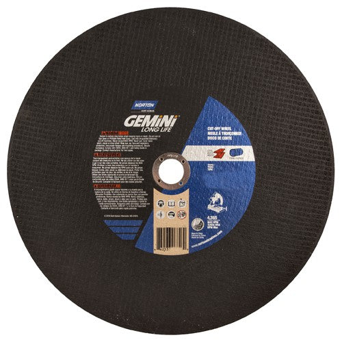 14 × 3/32 × 1″ Gemini Long Life Chop Saw Cut-Off Wheel A 36 P Type 01/41 - All Tool & Supply