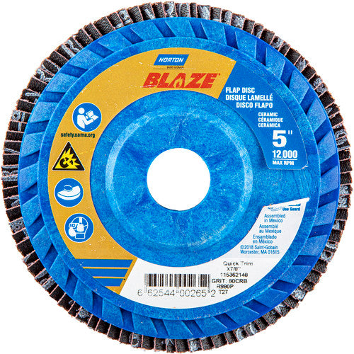 5″ × 1/4″ × 7/8″ SG Blaze R980P Flap Disc Type 27 Flat 80 Grit - All Tool & Supply