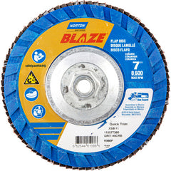 ‎7 × 5/8 - 11″ Blaze Plastic Flat Flap Disc Type 27 40 Grit R980P Premium Ceramic Alumina - All Tool & Supply