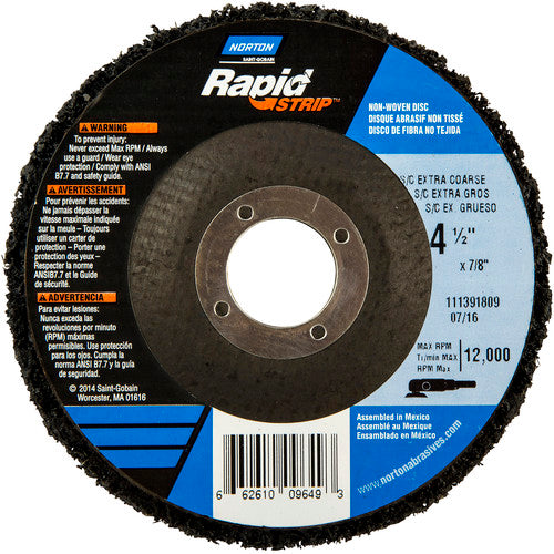 ‎4-1/2 × 7/8″ Bear-Tex Rapid Strip Non-Woven Depressed Center Disc Silicon Carbide Extra Coarse Grit Type 27 - All Tool & Supply