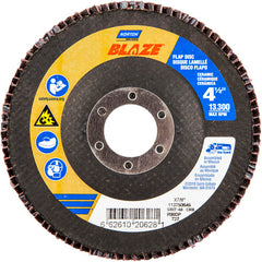 ‎4-1/2 × 7/8″ Blaze Fiberglass HD Flat Flap Disc Type 27 40 Grit R980P Premium Ceramic Alumina - All Tool & Supply