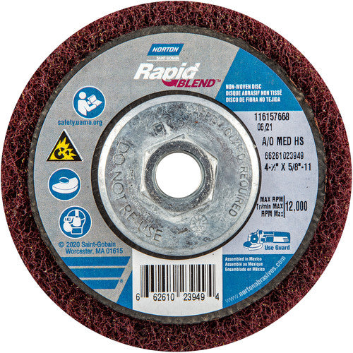 ‎4-1/2″ × 5/8″-11 Rapid Prep Depressed Center Finishing Wheel 150-180 Grit Aluminum Oxide - All Tool & Supply