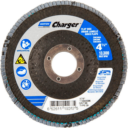 ‎4-1/2″ × 1/4″ × 7/8″ Charger R822 Flap Disc Type 29 Conical 80 Grit - All Tool & Supply