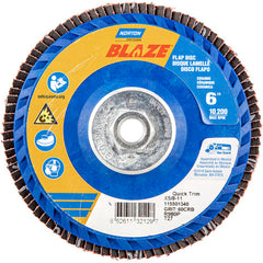 ‎6 × 5/8 - 11″ Blaze Plastic Flat Flap Disc Type 27 60 Grit R980P Premium Ceramic Alumina - All Tool & Supply