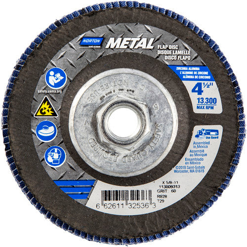 ‎4-1/2″ × 5/8″-11 60 Grit Type 29 Flap Disc - All Tool & Supply