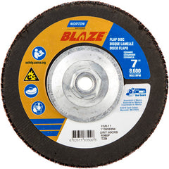 ‎7 × 5/8 - 11″ Blaze Fiberglass Conical Flap Disc Type 29 60 Grit R980P Premium Ceramic Alumina - All Tool & Supply