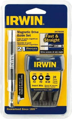 Irwin - 21 Piece, 1/4" Drive Screwdriver Drive Guide - #2 Phillips, 0.05 to 1/4" Hex, 1.27 to 10mm Hex, #1 & #2 Square Recess - All Tool & Supply