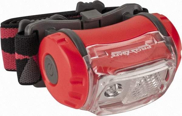 PRO-SAFE - White LED Bulb, 180 Lumens, Hands-free Flashlight - Black, Red Plastic Body, 3 AAA Batteries Not Included - All Tool & Supply