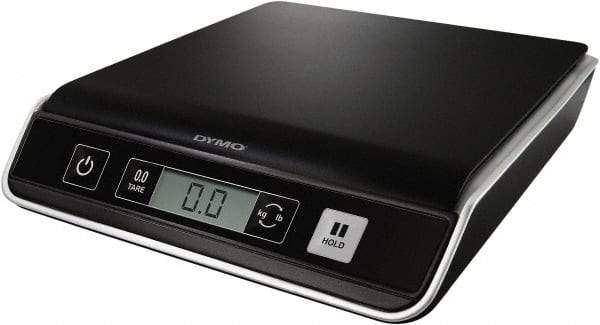 Dymo - 9.2" Base, 10 Lb Capacity, Digital Scale - 0.01 Lb, 0.2 oz & 5 g Graduation, USB Cable from Computer or (3) AAA Batteries - All Tool & Supply