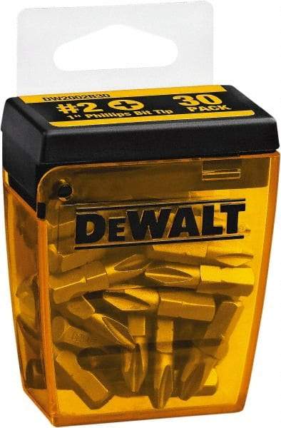 DeWALT - #2, Tip Phillips Screwdriver Bit - 1/4" Drive, 1" OAL - All Tool & Supply