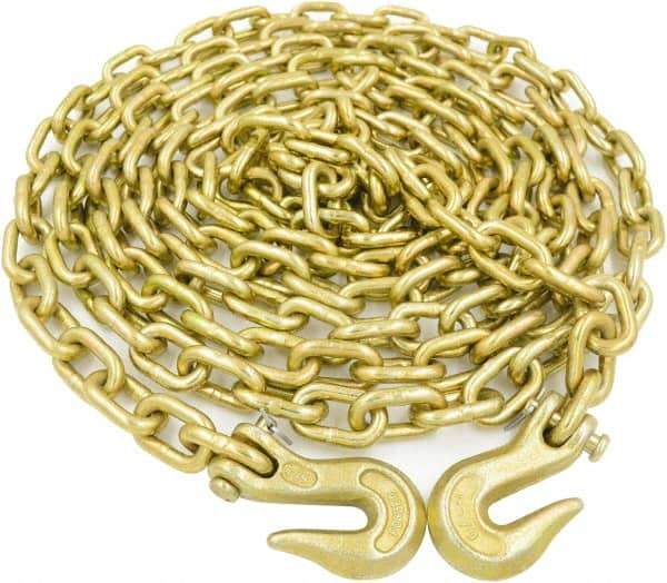 Value Collection - 3/8" Welded Tie Down Chain - 6,600 Lb Capacity, Grade 70, Yellow Chromate Zinc Finish - All Tool & Supply