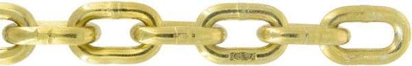 Value Collection - 3/8" Welded Steel Chain - 6,600 Lb Capacity, Grade 70, Yellow Chromate Zinc Finish - All Tool & Supply