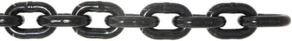 Value Collection - 3/8" Welded Alloy Chain - 7,100 Lb Capacity, Grade 80, 25' Long, Black Lacquer Finish - All Tool & Supply