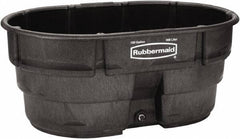 Rubbermaid - 150 Gallon Black Oval Plastic Stock Tank - 25" High x 39" Diam - All Tool & Supply