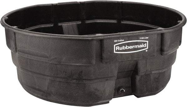 Rubbermaid - 300 Gallon Black Oval Plastic Stock Tank - 25" High x 69" Diam - All Tool & Supply